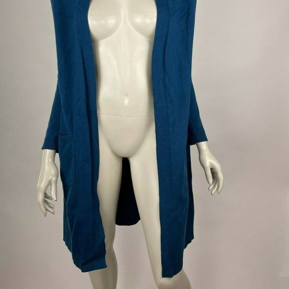 J Jill Open Front Cardigan Dusted Pockets Wool Silk Cotton Long Sleeve Women XS - Picture 3 of 15